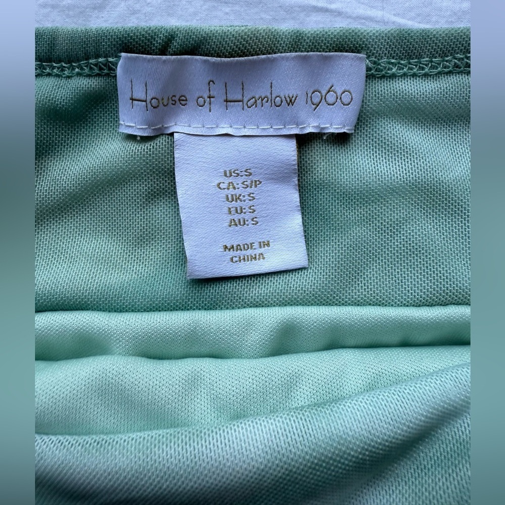 House of Harlow 1960 Mint Green Teal Tie Dye Ruched Maxi Skirt - Picture 3 of 11